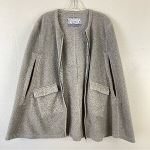 Anthropologie Size Small Heather Grey Knitted Zip-up Cape Cardigan Sweater